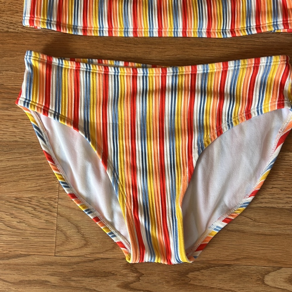 Art class girls (10-12) NWOT Colorful Striped Bathing suit bikini set - Picture 6 of 7